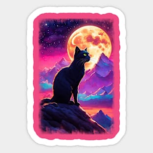 Cat Moon 02 Sticker